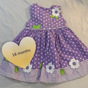 Blueberi Boulevard - LIKE NEW - Lavender Polka Dot Summer/Party Dress